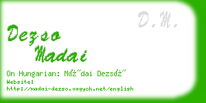 dezso madai business card